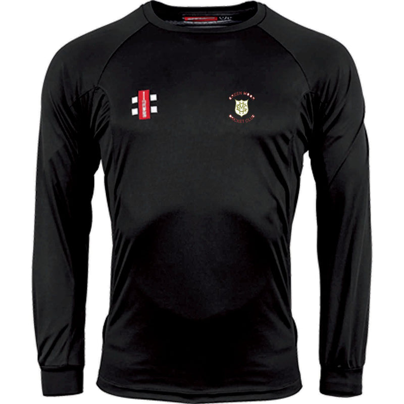 Green Moor CC Long Sleeve Matrix Shirt with embroidered badge and initials