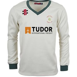 Green Moor CC LS Sweater With embroidered badge and sponsor