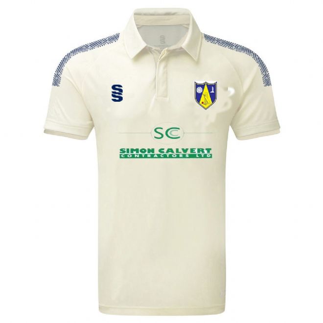 Hall Bower CC S/S Playing Shirt with embroidered badge & Sponsor